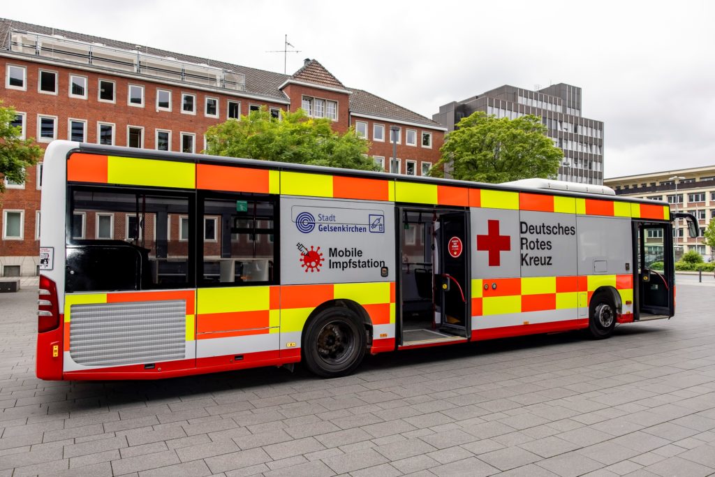 Der Corona-Impfbus der Stadt ist wieder in Gelsenkirchen unterwegs. Sowohl in Buer als auch im Stadtsüden wird geimpft.