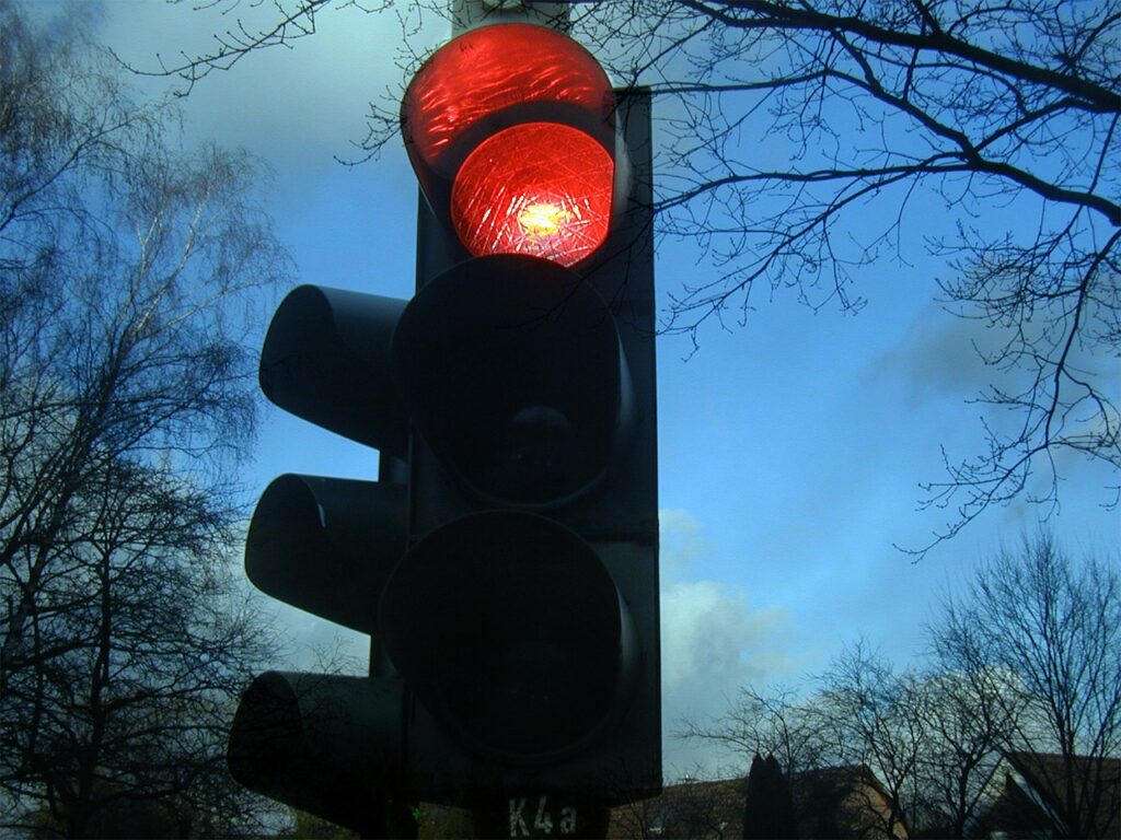 Baustellenampel auf der Engelbertstraße