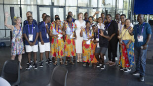 Sportlerinnen und Sportler von den Seychellen sind zu Gast in Gelsenkirchen. Die Athleten nehmen am größte inklusiven Sportfest der Welt teil.
